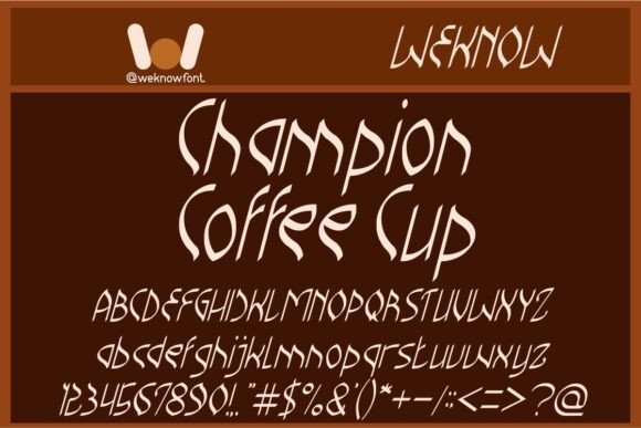 Champion Coffee Cup: A Playfully Conceptual Display Typeface
